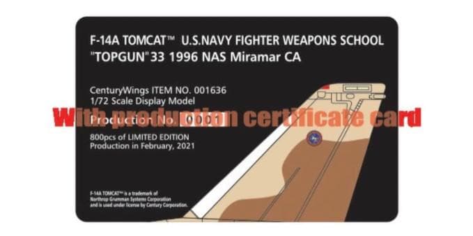 1/72 CenturyWings F-14A TOPGUN 仮想敵機茶色迷彩
