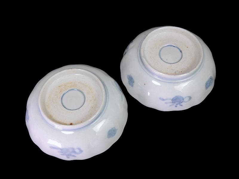 古伊万里 金襴手　桜花紋に菊の図　膾皿　２客　D121AS-DCs