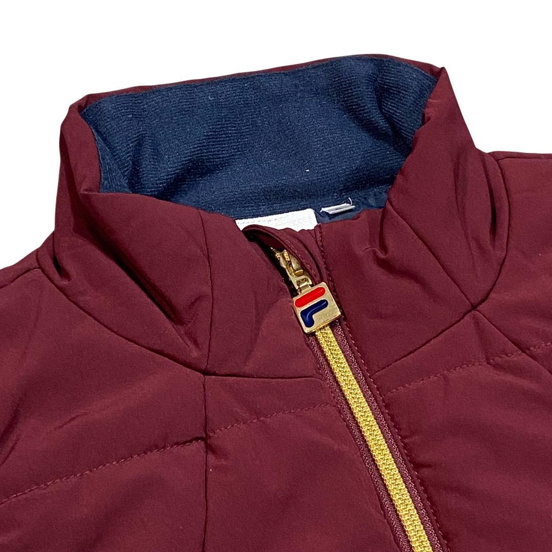 FILA GOLF フィラゴルフ 中綿 ベスト ジャケット S レッド ゴールド