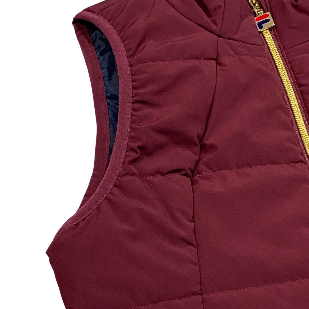 FILA GOLF フィラゴルフ 中綿 ベスト ジャケット S レッド ゴールド