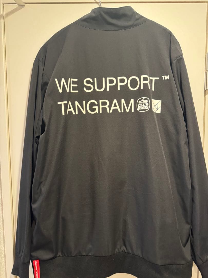 タングラム×クラブハウスハーフジップ 長袖 ピステ ナイロン ブラック Mサイズ