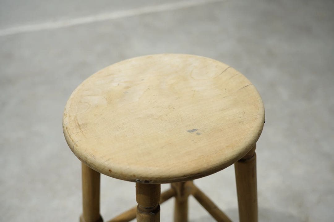 丸スツール　木製椅子　昭和レトロ　チェア　ビンテージ