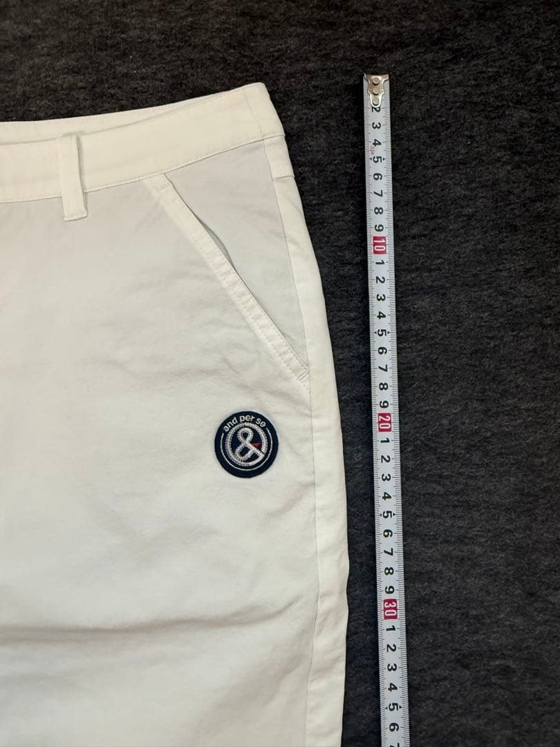 and per se ホワイト スリムフィットパンツ