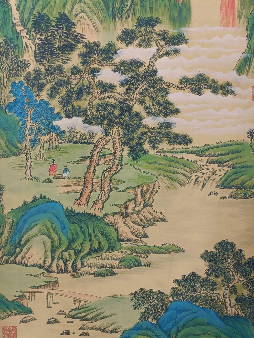 【仇英】杜少陵诗意图 中国画 掛け軸 水墨画 和室 玄関 茶室 壁掛け 美術品
