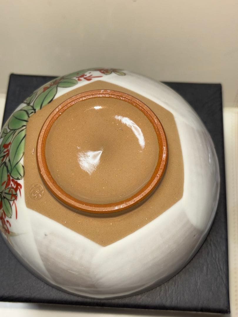 京焼　清水焼　陶あん　色絵付け　飯茶碗大 (秋草)