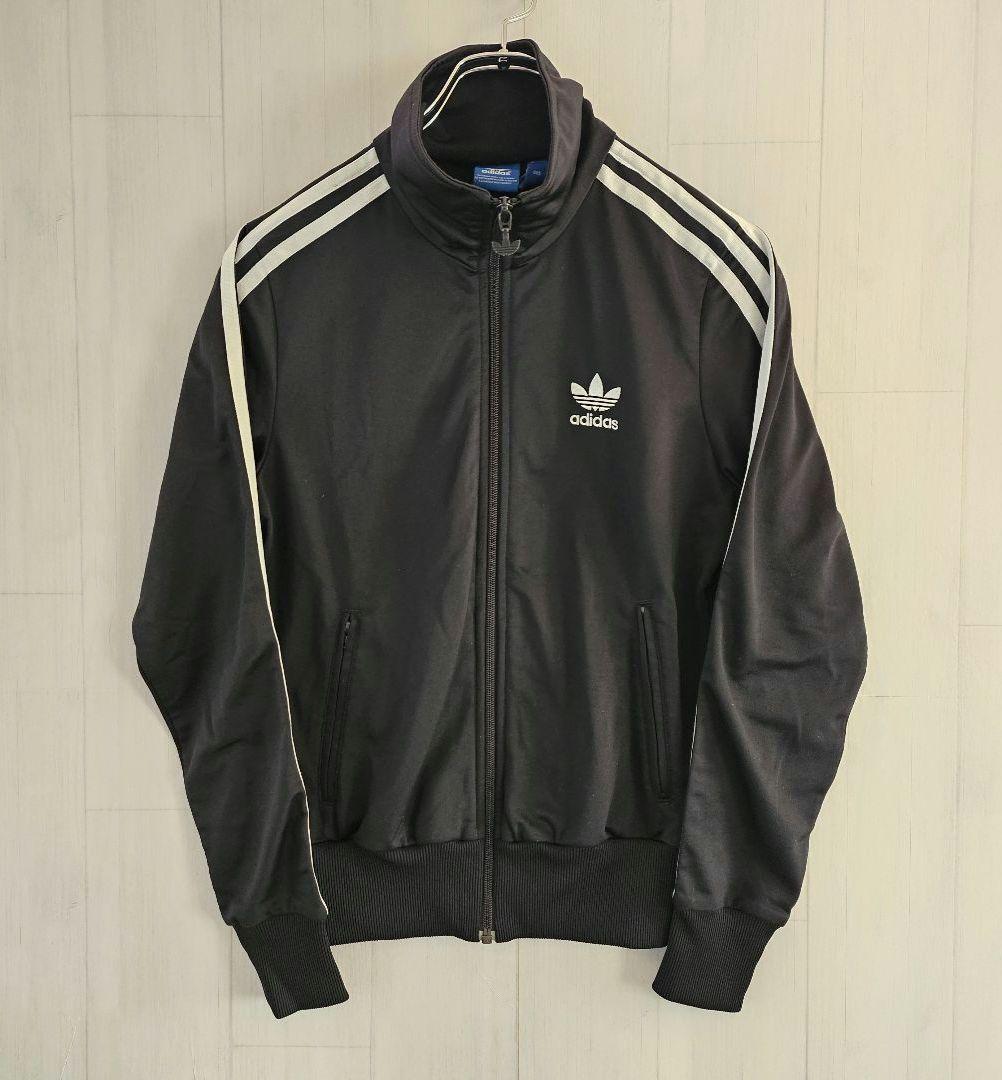 アディダス☆トラックジャケット FB バックプリント 黒 S レディース 075