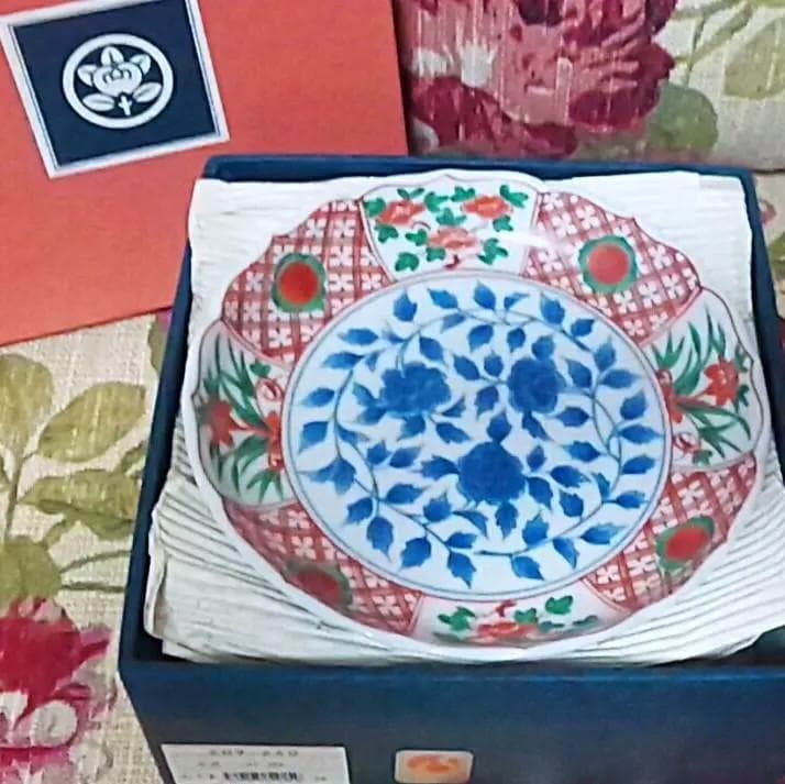 箱入5客 たち吉 赤絵輪花皿 ❀おひな祭りにも❀