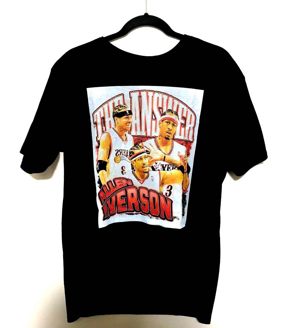 【90s NBA】バスケ　ヴィンテージTシャツ　アレン・アイバーソン 黒　XL