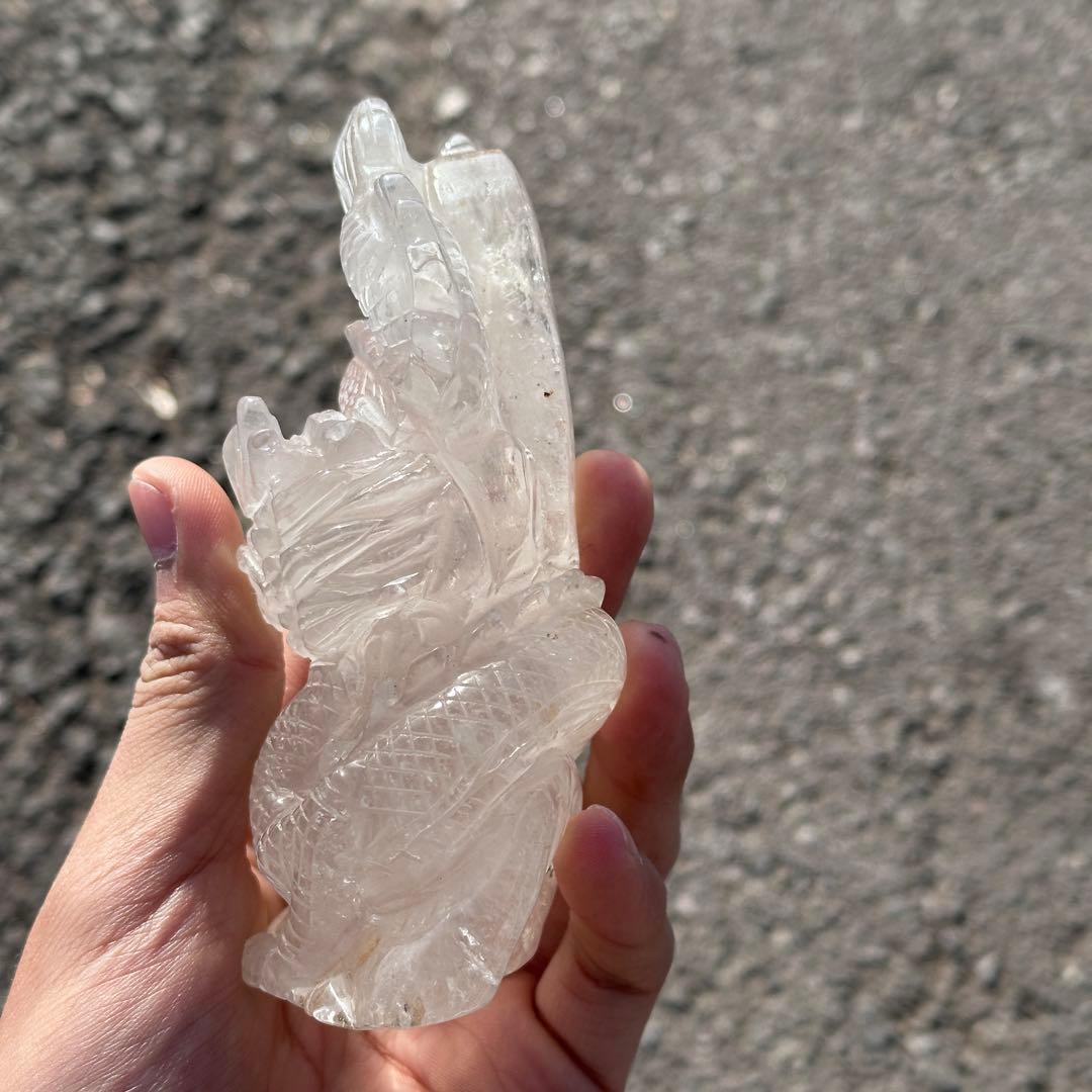 天然石 水晶の龍　置物　ご購入前に在庫確認必要G.159