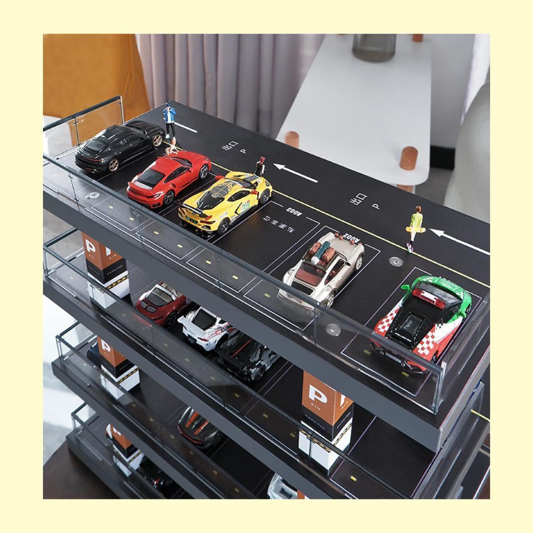 1/64 駐車場 ミニカー ジオラマ 模型 ガレージ zR8