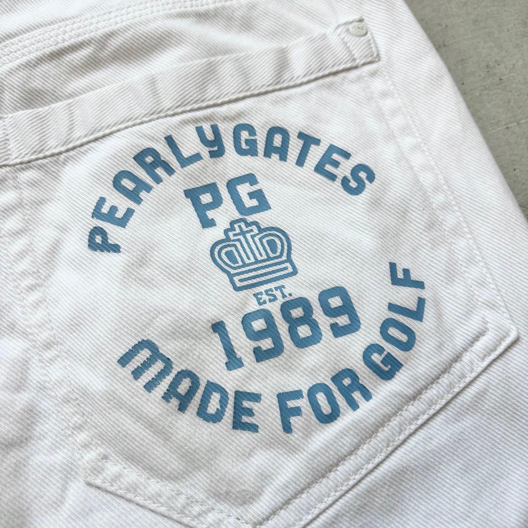 PEARLY GATES パーリーゲイツ ストレッチパンツ ルアンチンカルゼ 白