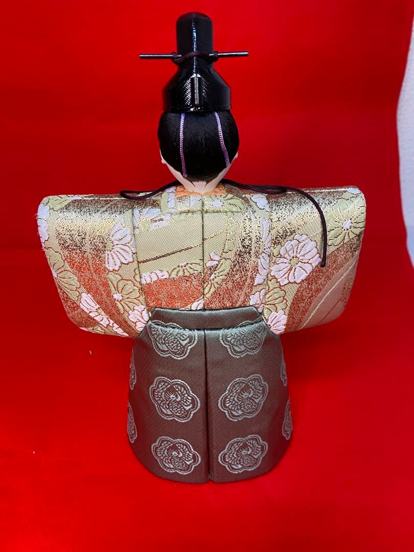 一秀作　江戸木目込人形　立親王飾りケース入・間口約３９×奥行約２５×高約４１㎝
