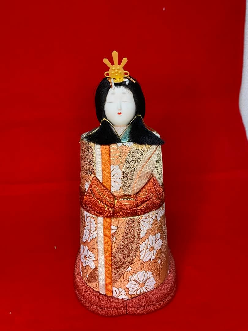 一秀作　江戸木目込人形　立親王飾りケース入・間口約３９×奥行約２５×高約４１㎝