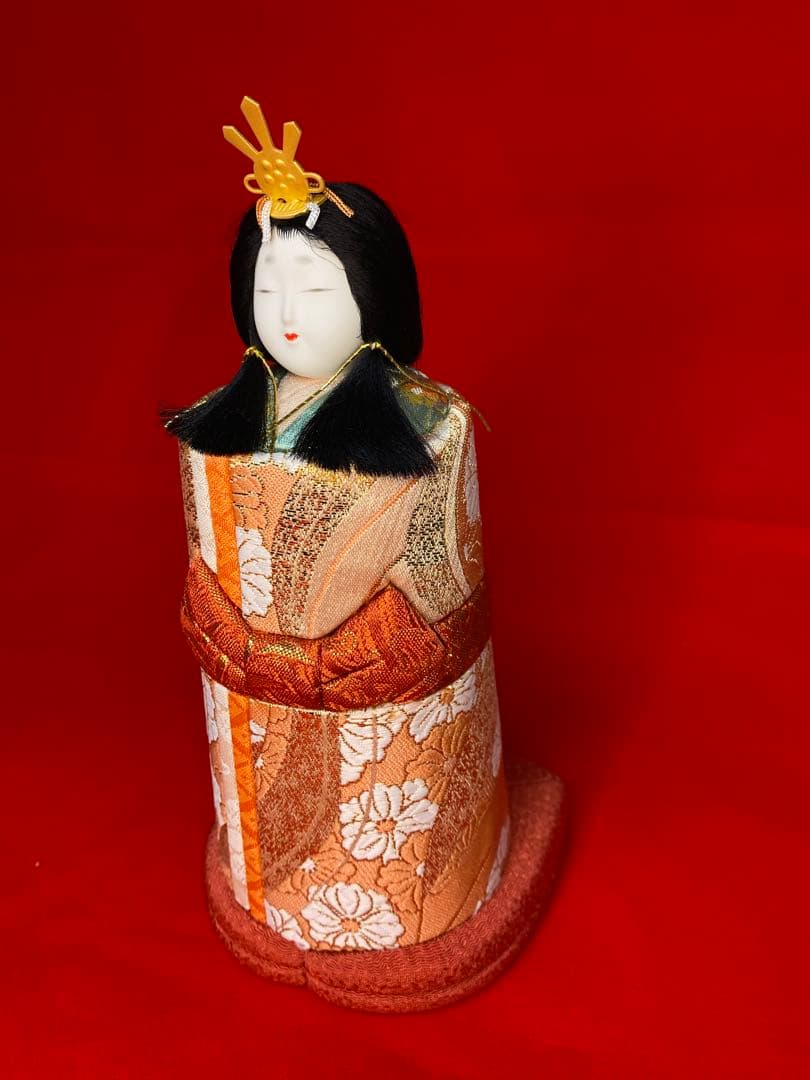 一秀作　江戸木目込人形　立親王飾りケース入・間口約３９×奥行約２５×高約４１㎝