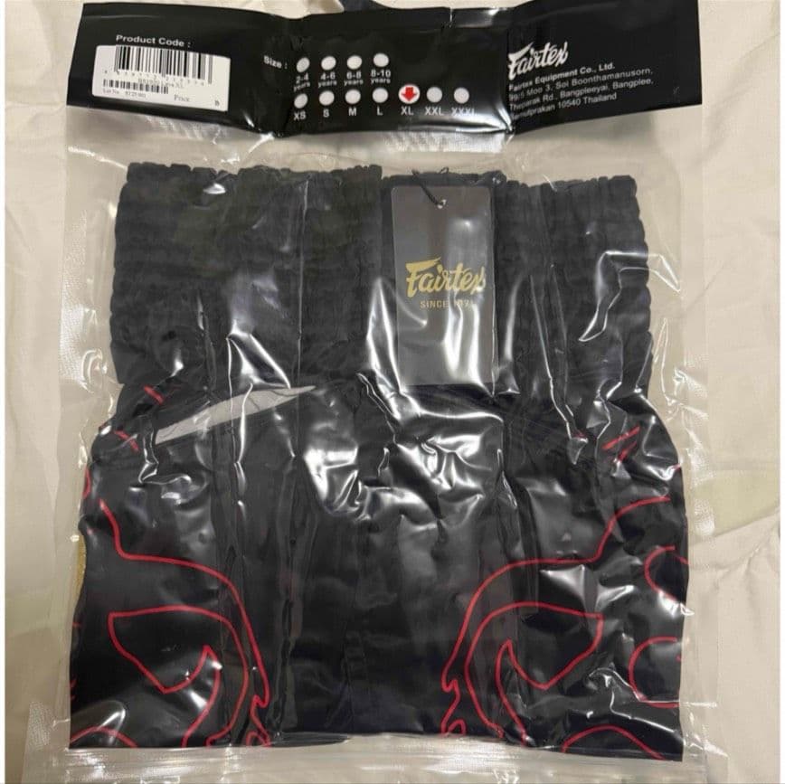 Fairtex ムエタイ ボクシング ショーツ スリムカット ショーツ 黒/赤