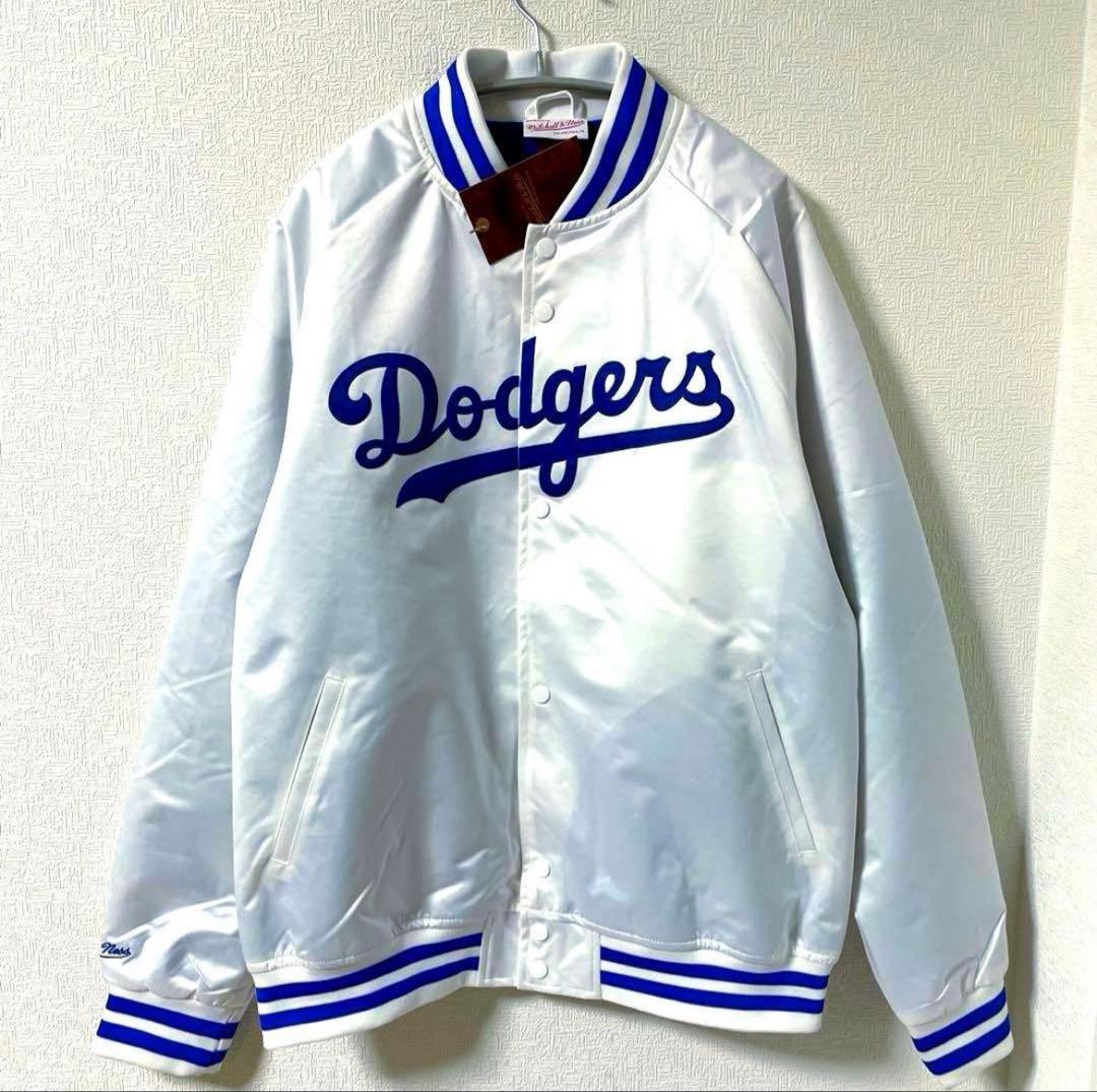 ドジャース スタジャン　ミッチェル＆ネ　Dodgers L (XL相当) 白