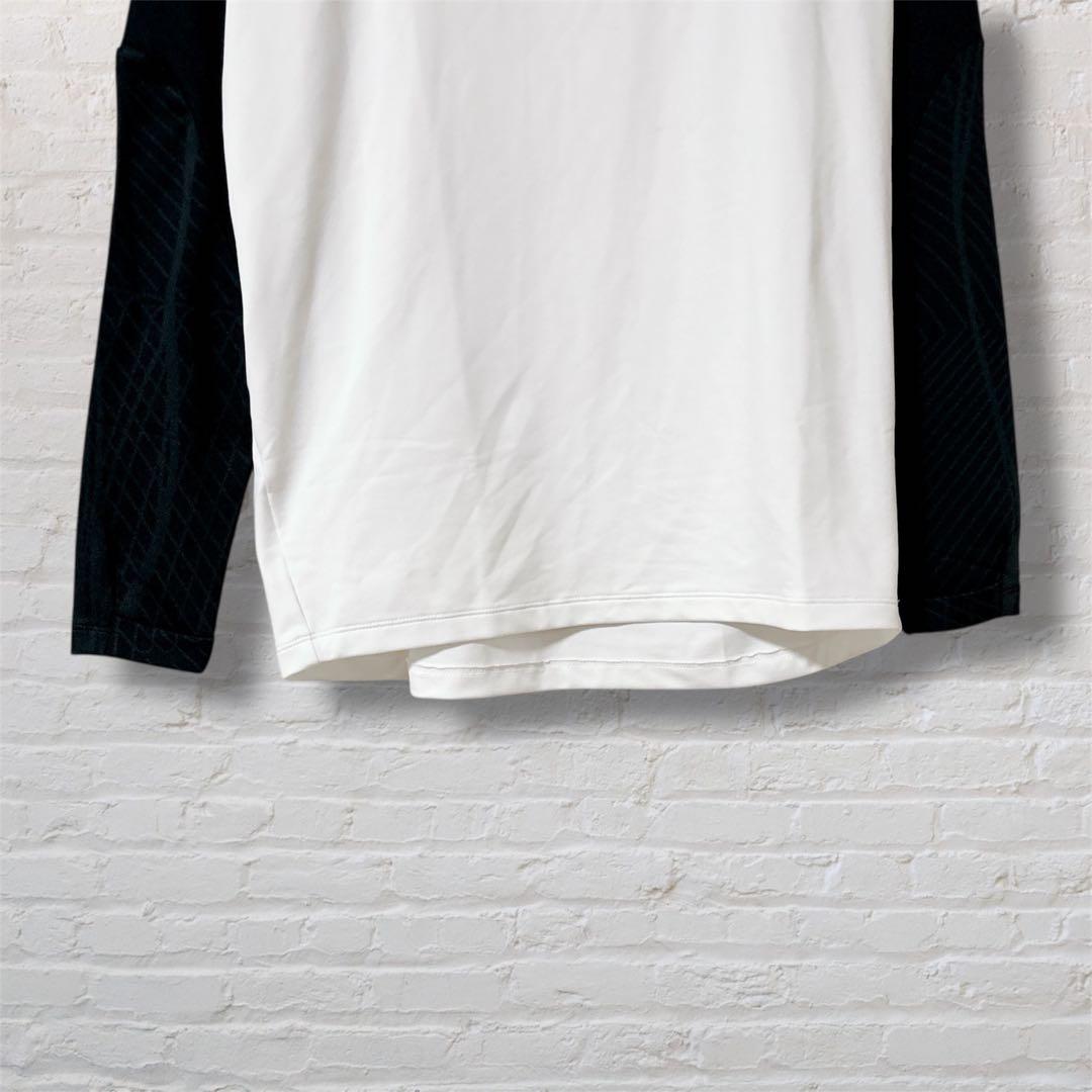 【美品】ナイキ Dri-FIT ハーフジップ 長袖ジャージ ホワイト ブラック