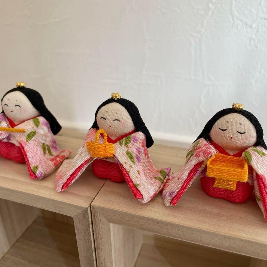 雛人形 おしゃれ 縮緬人形　ひな人形 かわいい ちりめん ひな人形　龍虎作