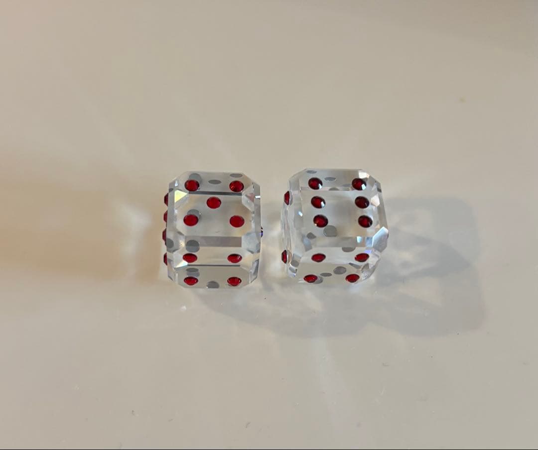 スワロフスキー　サイコロ　赤セット　Swarovski Dice Set
