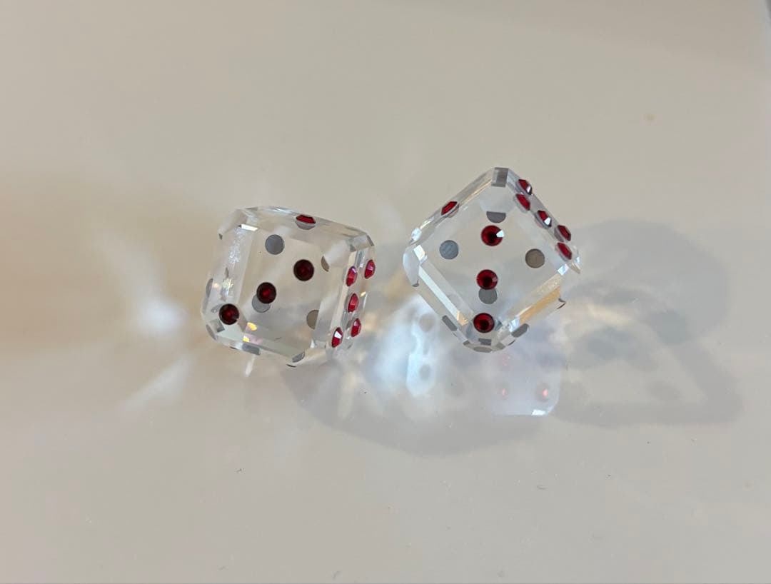 スワロフスキー　サイコロ　赤セット　Swarovski Dice Set