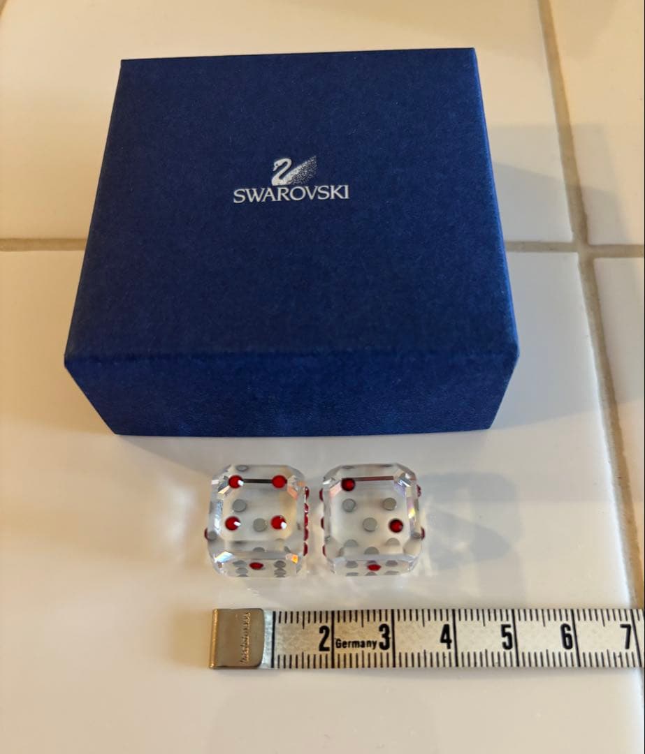 スワロフスキー　サイコロ　赤セット　Swarovski Dice Set