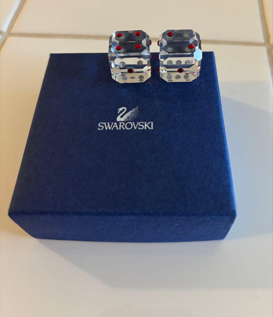 スワロフスキー　サイコロ　赤セット　Swarovski Dice Set