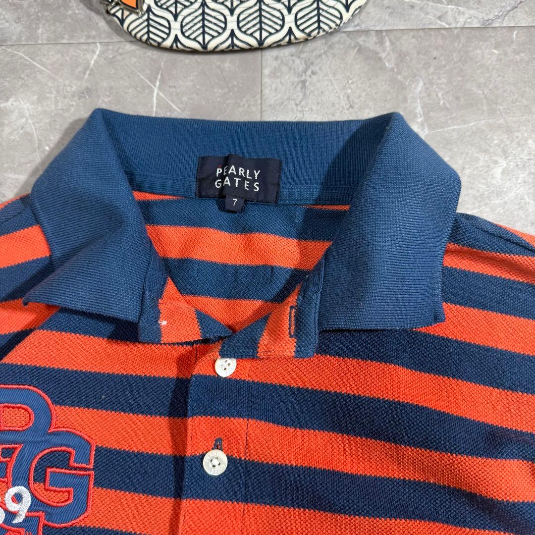 美品 パーリーゲイツ ゴルフ 半袖 ボーダー ポロシャツ XXL GOLF