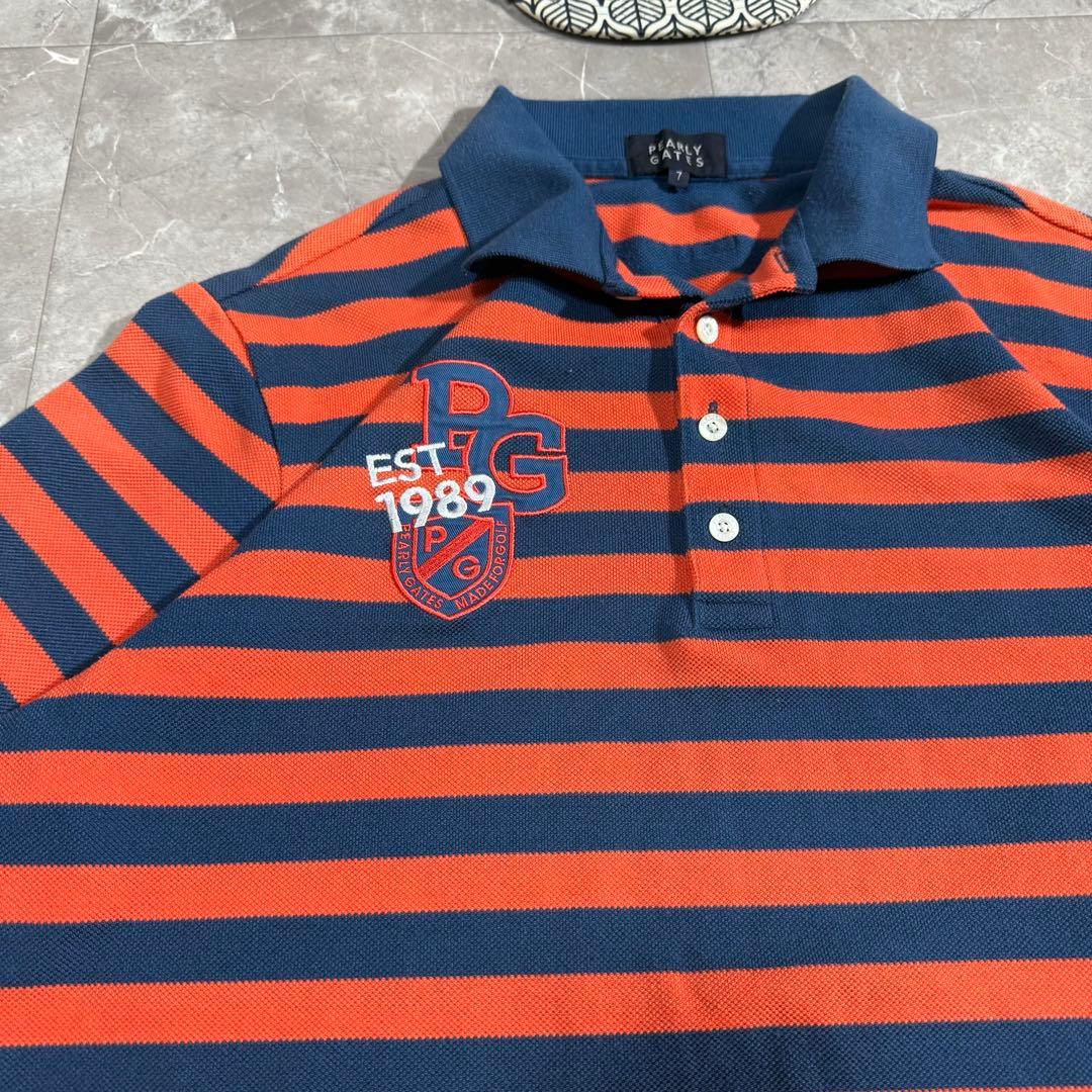 美品 パーリーゲイツ ゴルフ 半袖 ボーダー ポロシャツ XXL GOLF