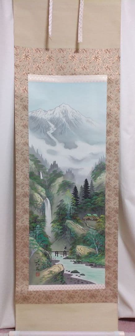 掛け軸　渓山峻峰　伊東大石