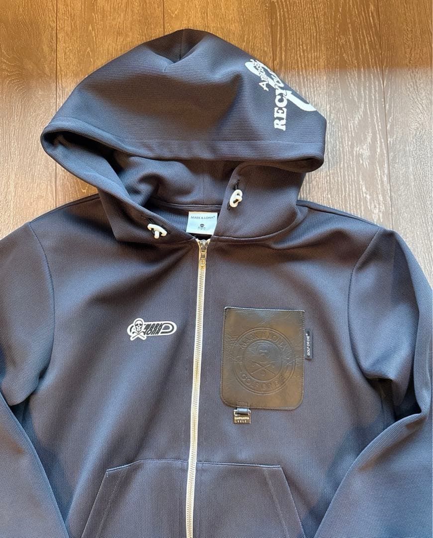 【美品】MARK&LONA パーカー グレー ニットフーディ スウェット