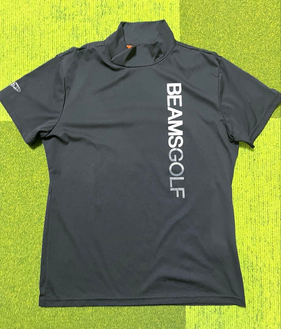 ダ*ィ様 ★新品★BEAMS GOLFモックネック半袖シャツ黒Ｌレディース