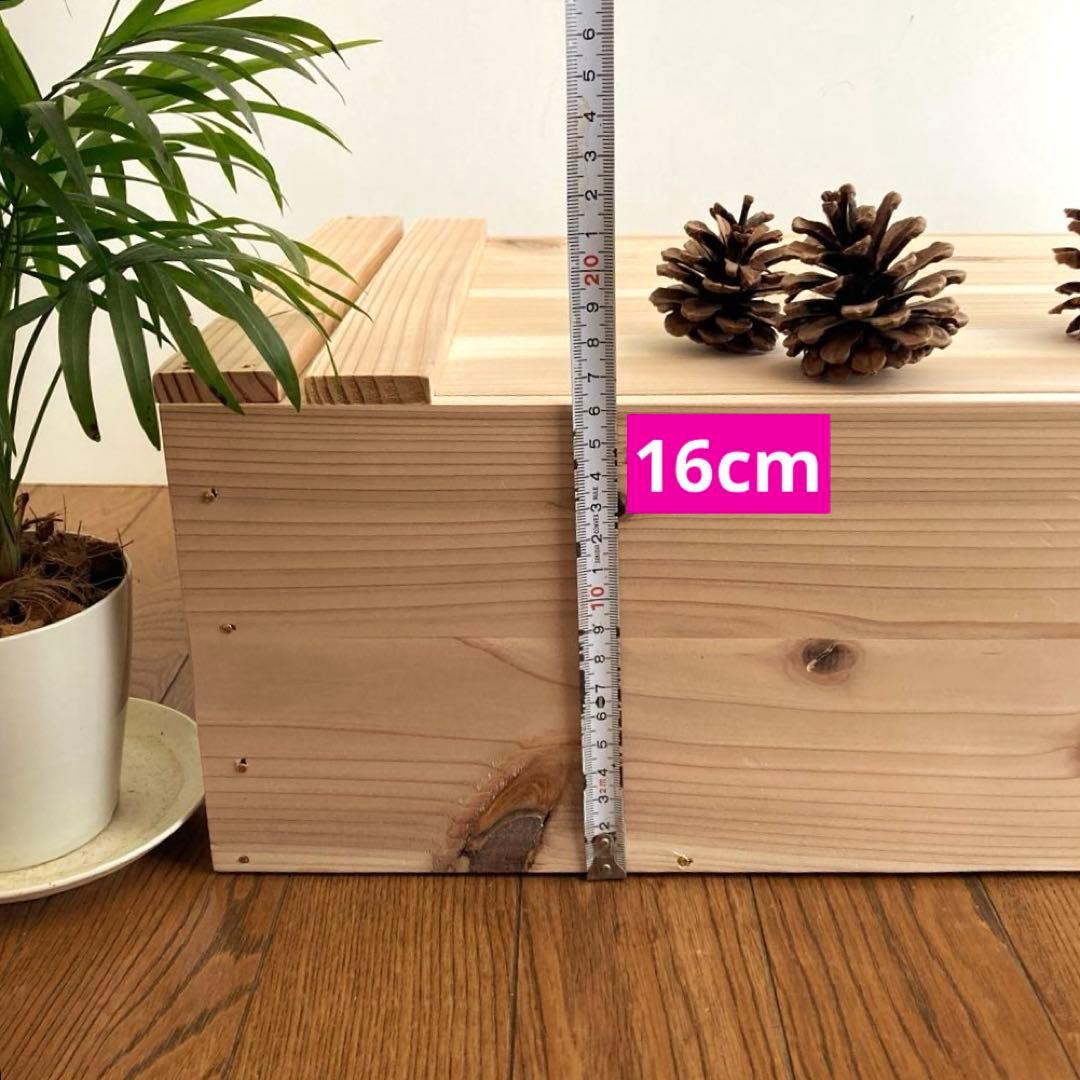 木製収納ボックス 蓋付き 大工道具箱　収納箱　木箱　ツールBOX ハンドメイド