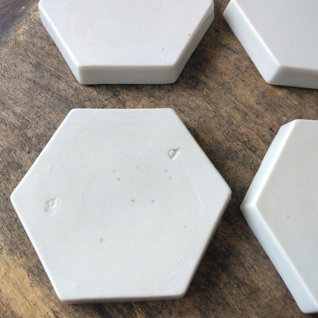 古伊万里 龍の柄 六角皿 小皿 豆皿 8枚 陶器 染付 アンティーク 骨董