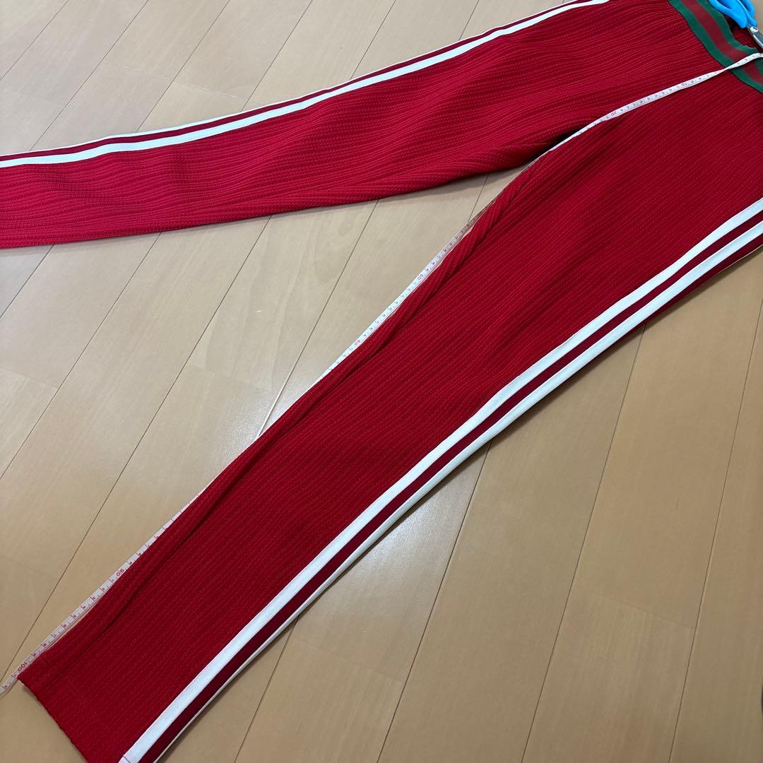 値下げ☆ 未使用【アディダス × グッチ 】ストライプ　パンツ 赤