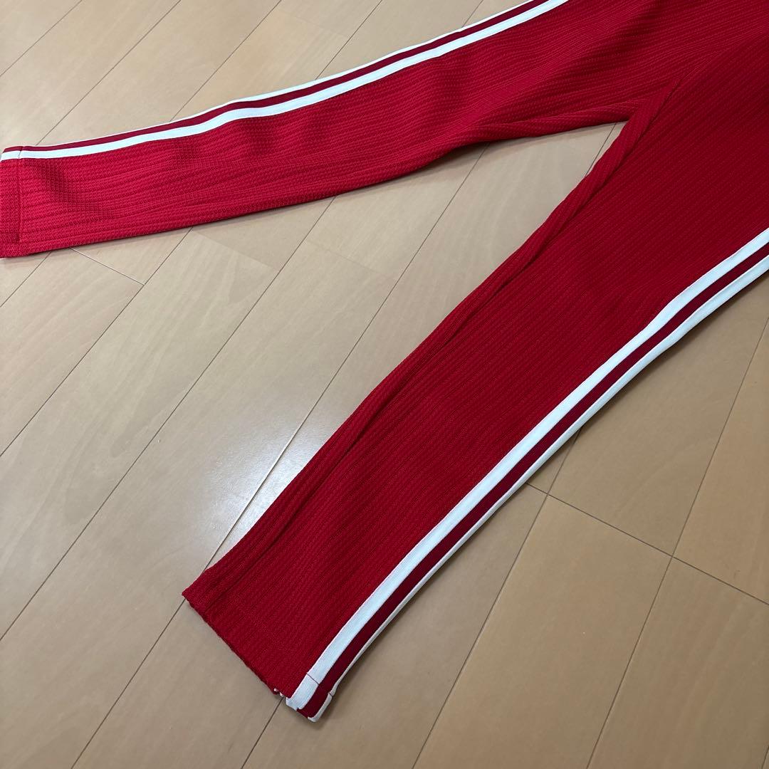 値下げ☆ 未使用【アディダス × グッチ 】ストライプ　パンツ 赤