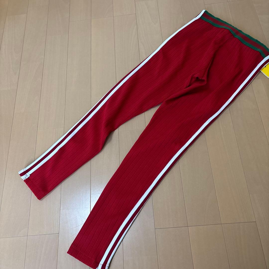 値下げ☆ 未使用【アディダス × グッチ 】ストライプ　パンツ 赤