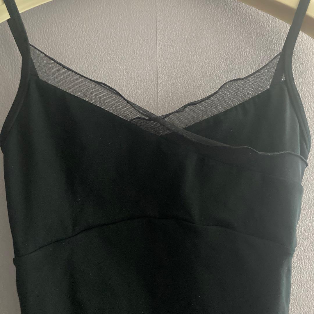 チャコットクロスストラップ レオタード黒　M