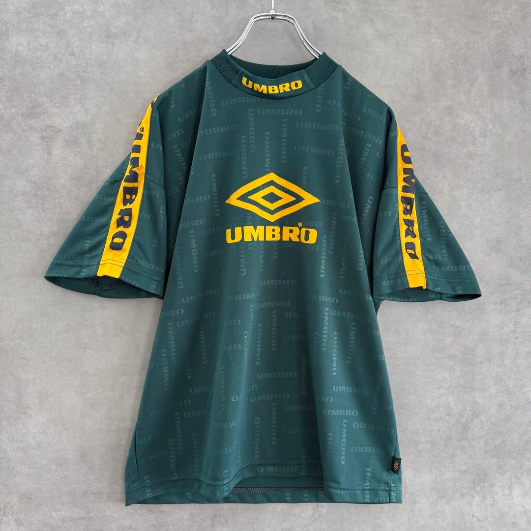 90s OLD UMBRO アンブロ ゲームシャツ グリーン×オレンジS〜M相当