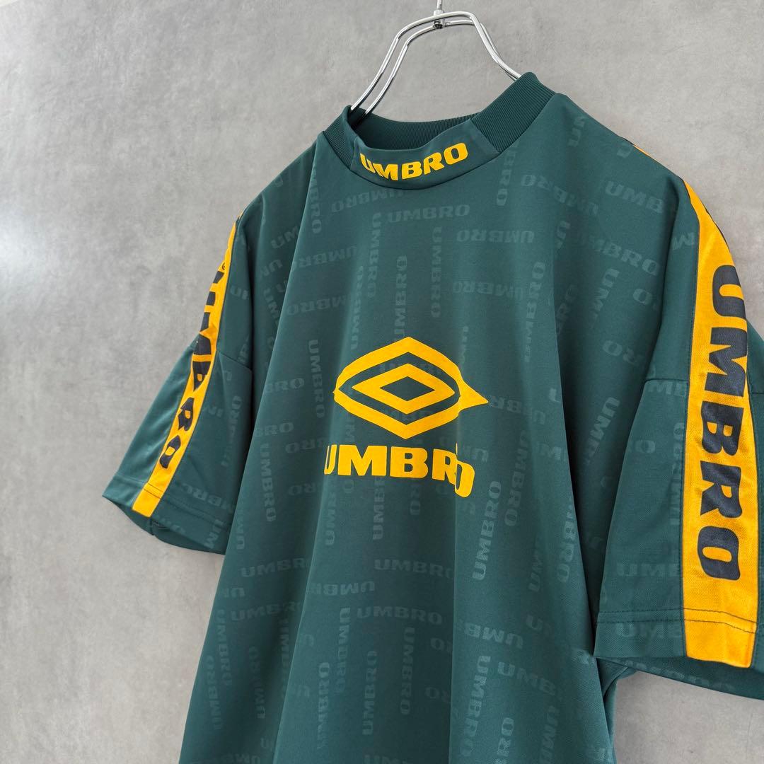 90s OLD UMBRO アンブロ ゲームシャツ グリーン×オレンジS〜M相当