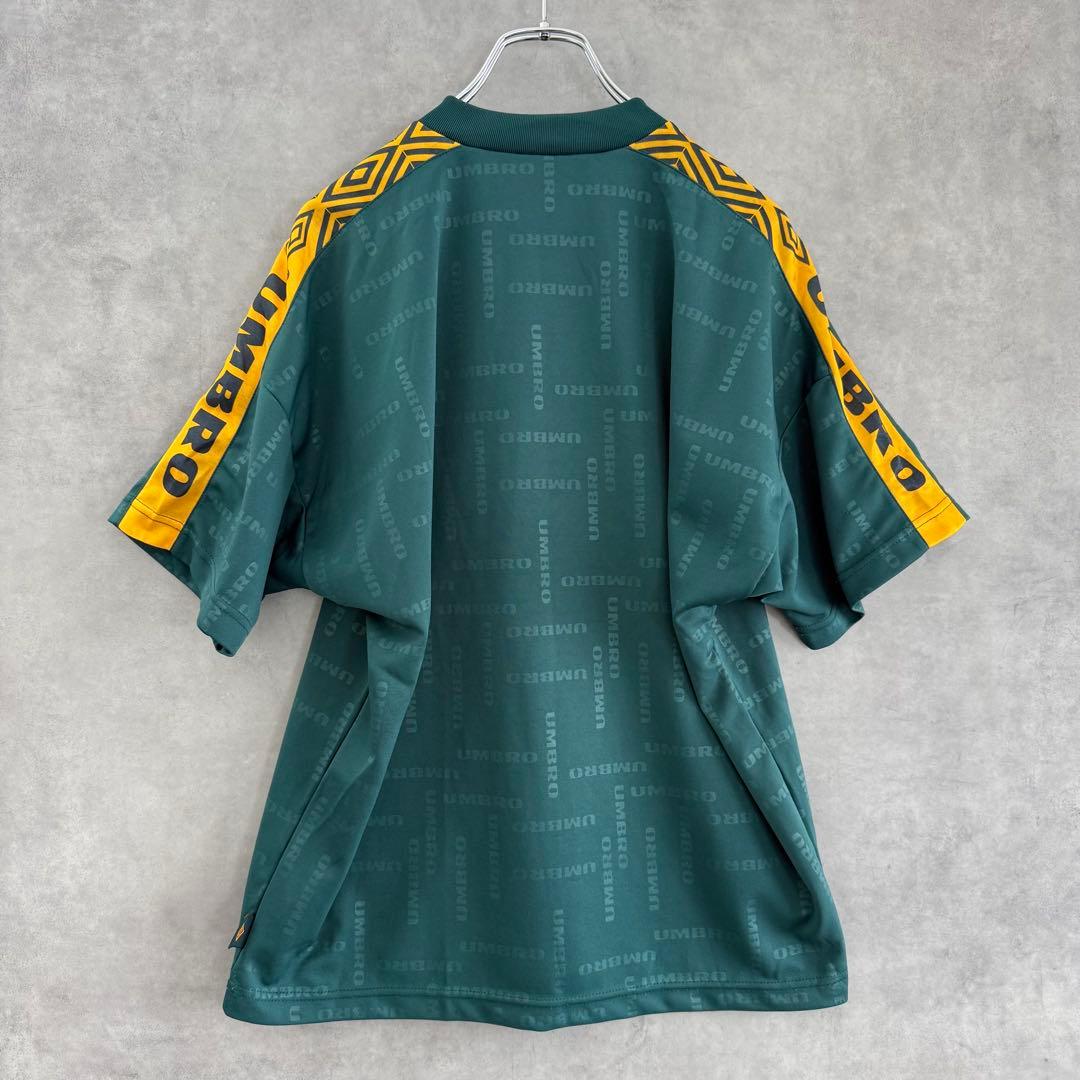 90s OLD UMBRO アンブロ ゲームシャツ グリーン×オレンジS〜M相当