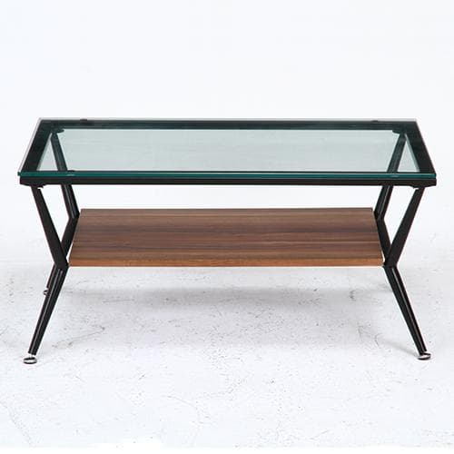 《新品・送料無料》ガラスリビングテーブル クレア 幅80cm ダークブラウン