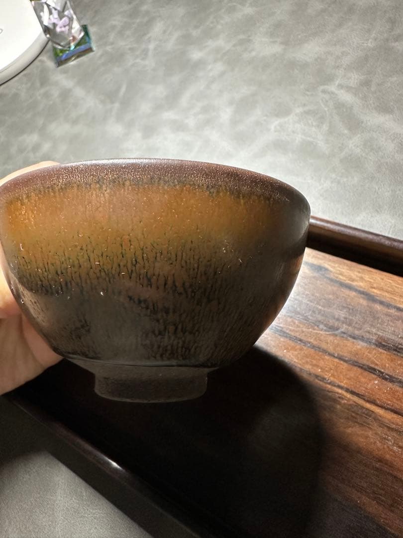 油点天目茶碗 建窑兔毛釉天目茶碗 / 中国古董。洋变天目 边目天目 茶道用具