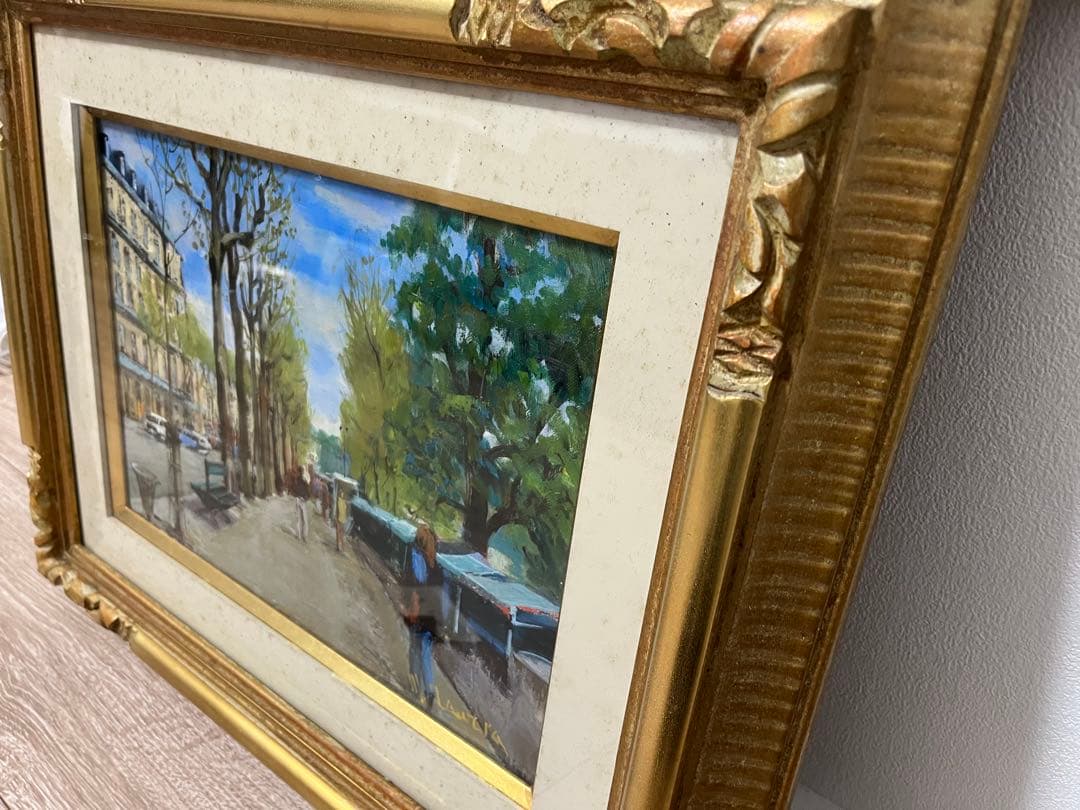 俵正諭　パリ　風景画　絵画　油絵　骨董品　美術品