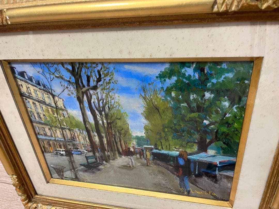 俵正諭　パリ　風景画　絵画　油絵　骨董品　美術品