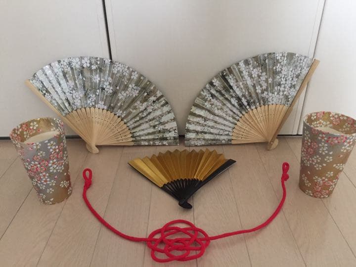 前撮り小物扇子赤い糸 糸電話 和装フォトウェディング アイテム グッズ結婚