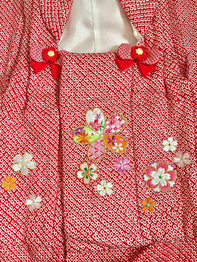 ※美品※ kawaiina 七五三 着物セット 正絹　赤　絞り