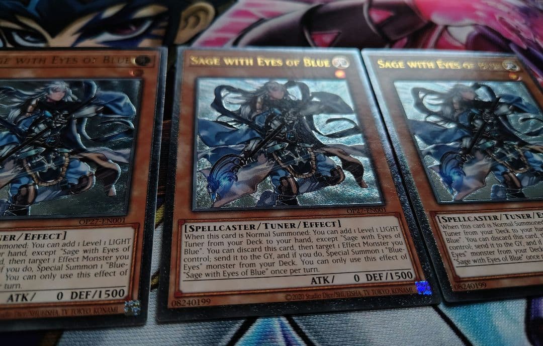 遊戯王 青き眼の賢士 OTS27 レリーフ EU版 英語版 3枚セット