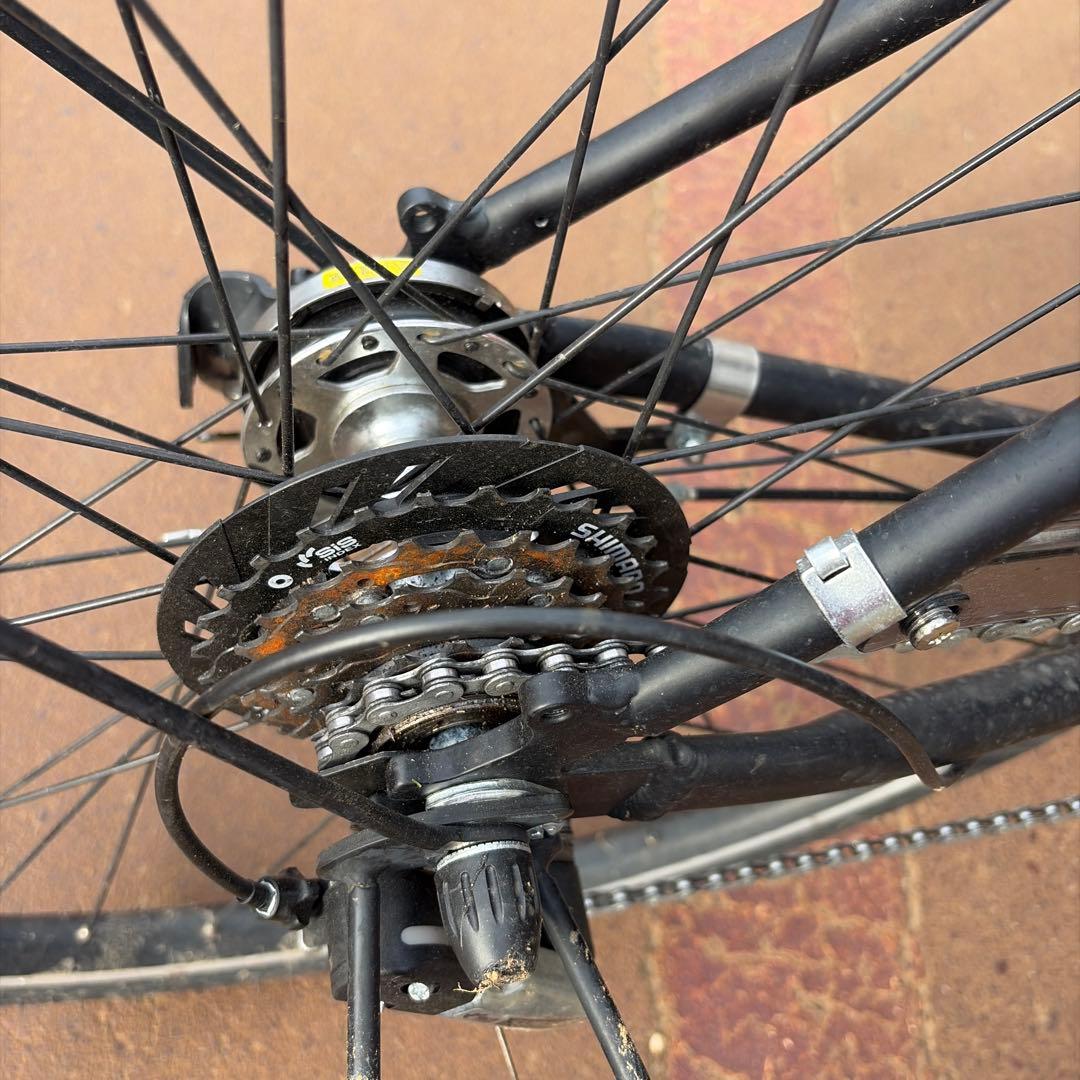 【長岡】BRIDGESTONE クロスバイク アルミブラック 700C