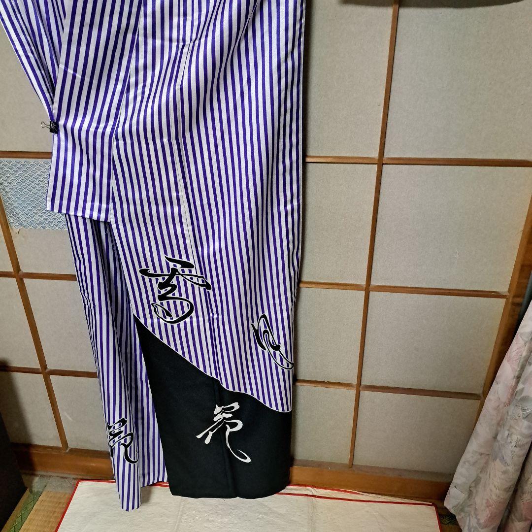踊り舞台衣装紫縞に雪月花