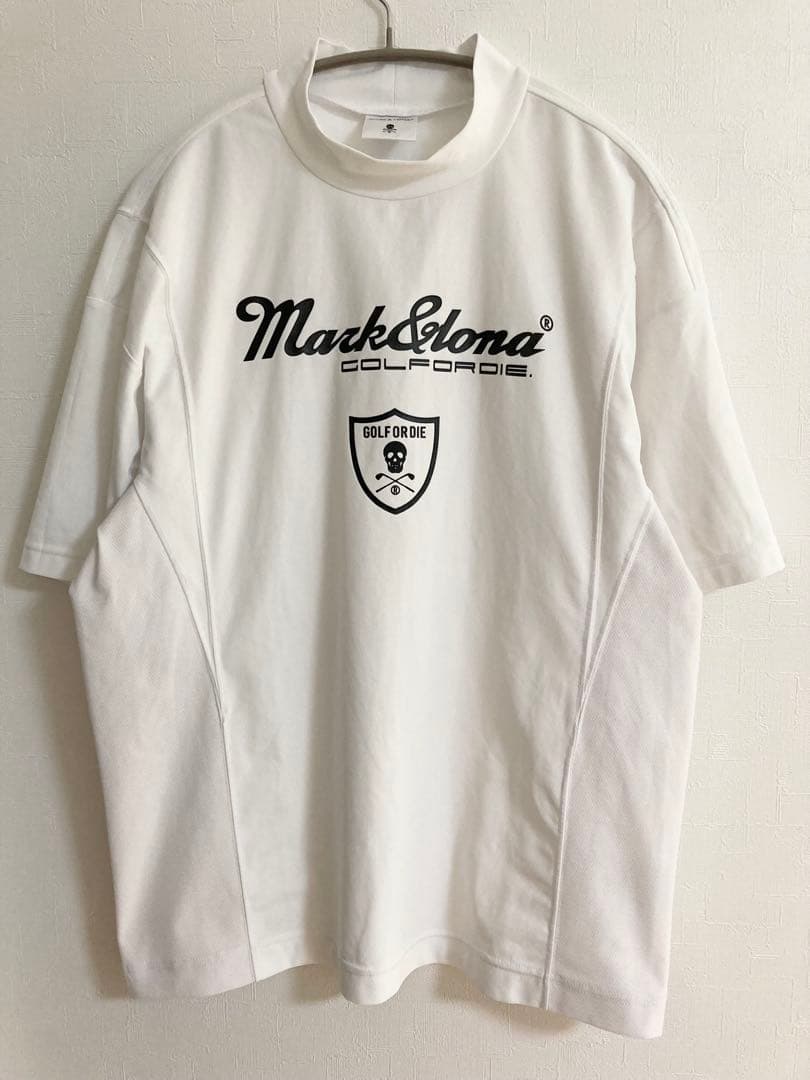 Mark&Lona GOLF OR DIE モックネックシャツ　白　48